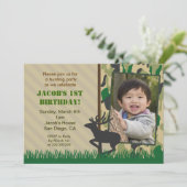 Camo Hunting Photo Birthday-uitnodigingen Kaart (Staand voorkant)