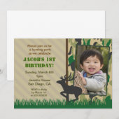 Camo Hunting Photo Birthday-uitnodigingen Kaart (Voorkant / Achterkant)