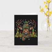 Camo Hunting Reindeer Deer Xmas Lights Christmas H Kaart (Gele Bloem)