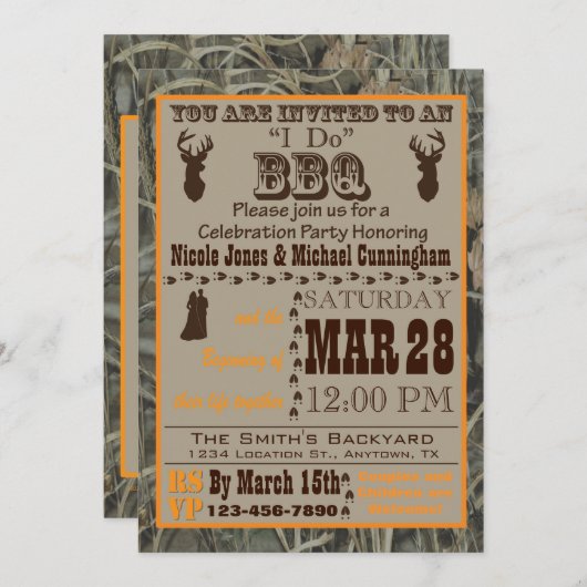 Camo I Do Barbecue Invitation Kaart (Voorkant / Achterkant)