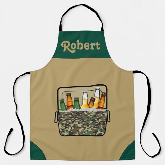 Camo Ice Chest met bier op maat Schort (Voorkant)