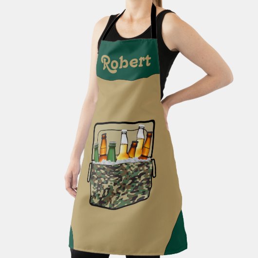 Camo Ice Chest met bier op maat Schort (Insitu)