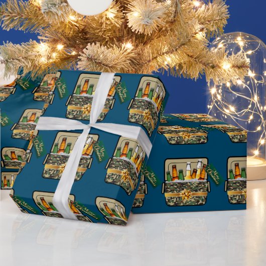 Camo Ice Chest met bierkerst Cadeaupapier (Feestdagen)