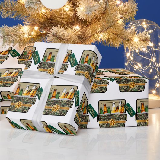 Camo Ice Chest met bierkerst Cadeaupapier (Feestdagen)