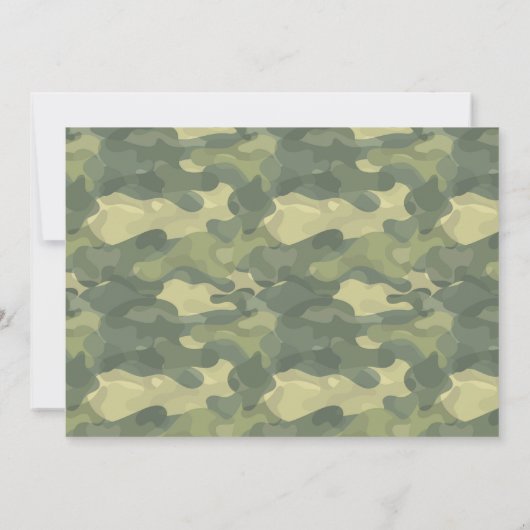 Camo Invitation, Kinder Legerspel Verjaardagsfeest Kaart (Achterkant)
