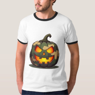 Camo Jack O Lantern Veteraan Halloween Mannen Pomp T-shirt