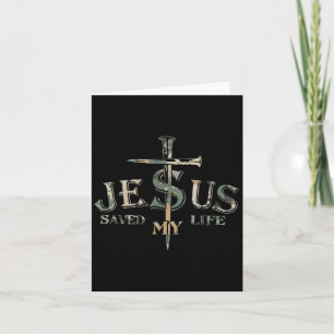  Camo Jesus Cross Christ heeft mijn leven gered Kaart