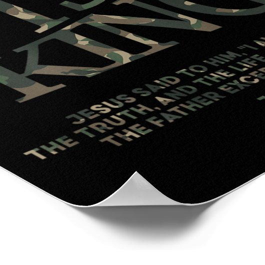 Camo Jesus is King Shirt Christelijke Jeugd Mannen Poster (Hoek)