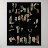 Camo Jesus Loves You Bruh Camouflage Christelijk T Poster (Voorkant)