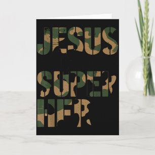 Camo Jezus Is Mijn Superheld Peuter Jongens Camouf Kaart