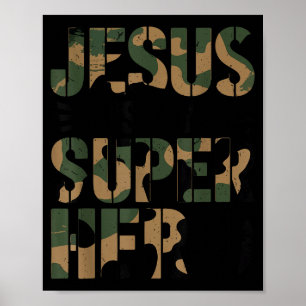 Camo Jezus Is Mijn Superheld Peuter Jongens Camouf Poster