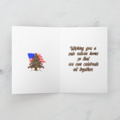 Camo kerstboom met Amerikaanse vlag Feestdagen Kaart (Binnen)