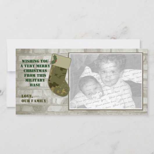 Camo Kerstmis fotokaart Feestdagenkaart (Voorkant)