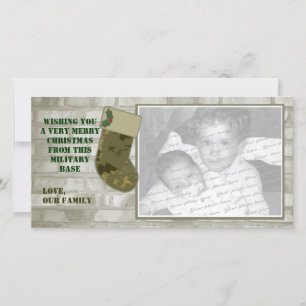 Camo Kerstmis fotokaart Feestdagenkaart