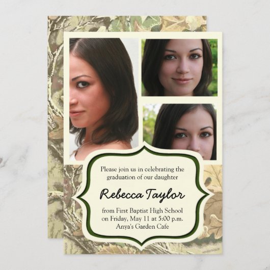 Camo klas van 2014 afstudeeradres kaart (Voorkant / Achterkant)