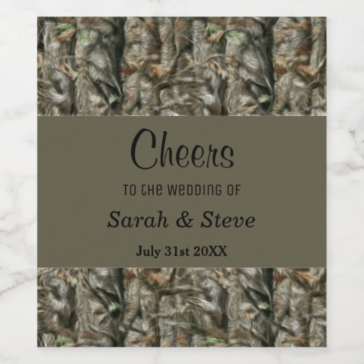 Camo Land Bruiloft Wijn Etiketten (Enkel label)