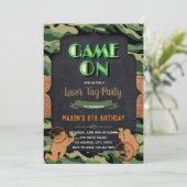 Camo Laser Label verjaarfeest Kaart (Staand voorkant)