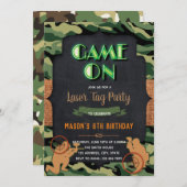 Camo Laser Label verjaarfeest Kaart (Voorkant / Achterkant)