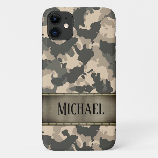 Camo leger camouflage groen gepersonaliseerd Case-Mate iPhone case (Achterkant)