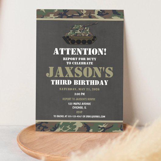 Camo Leger Verjaardag Kaart