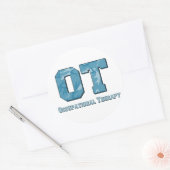 camo letters blue ronde sticker (Envelop)