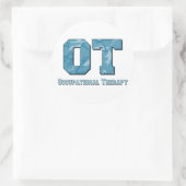 camo letters blue ronde sticker (Tas)