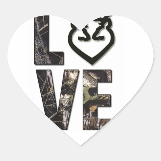 Camo Love Heart Stickers (Voorkant)
