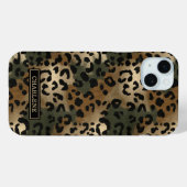 Camo Luipaardprint met Monogram Case-Mate iPhone Case (Achterkant (horizontaal))