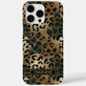 Camo Luipaardprint met Monogram Case-Mate iPhone Case (Achterkant)