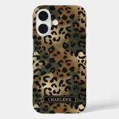 Camo Luipaardprint met Monogram Case-Mate iPhone Case (Achterkant)