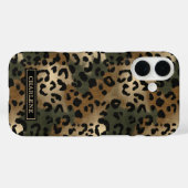 Camo Luipaardprint met Monogram Case-Mate iPhone Case (Achterkant (horizontaal))