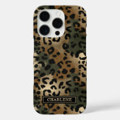 Camo Luipaardprint Monogram Case-Mate iPhone Case (Achterkant)