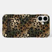 Camo Luipaardprint Monogram Case-Mate iPhone Case (Achterkant (horizontaal))