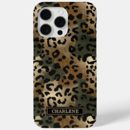 Camo Luipaardprint Monogram iPhone 15 Pro Max Hoesje