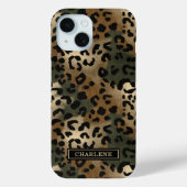 Camo Luipaardprint Monogram Case-Mate iPhone Case (Achterkant)