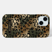 Camo Luipaardprint Monogram Case-Mate iPhone Case (Achterkant (horizontaal))