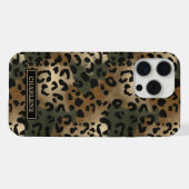 Camo Luipaardprint Monogram iPhone Hoesje (Achterkant horizontaal)