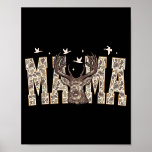 Camo mama herten jagen camouflage moederdag poster