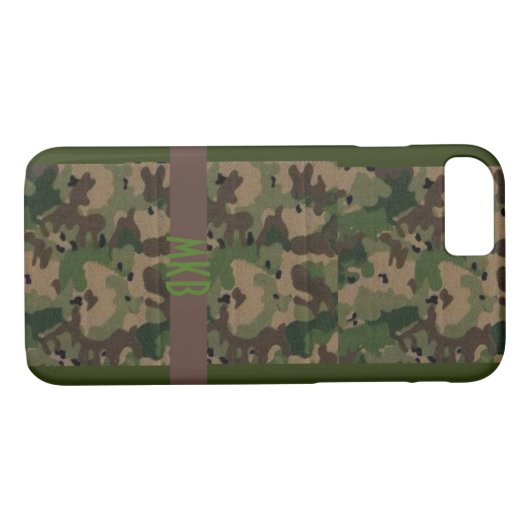 Camo met monogram Case-Mate iPhone case (Achterkant (Horizontaal))