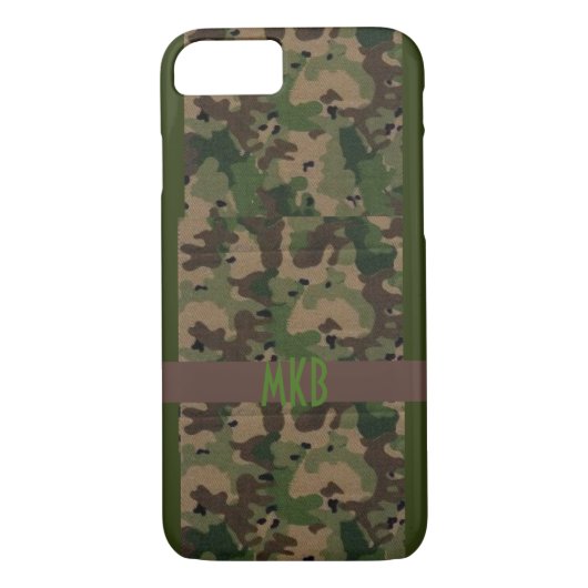 Camo met monogram Case-Mate iPhone case (Achterkant)