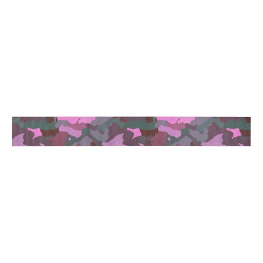 Camo met roze grosgrain lint (Voorkant)