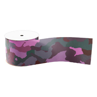 Camo met roze grosgrain lint