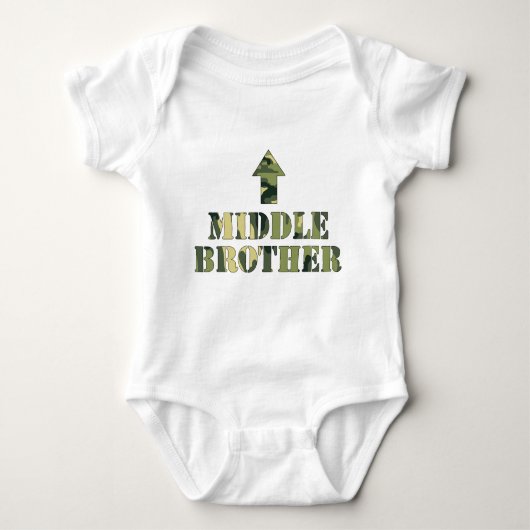 Camo Middle Brother shirt / geweldig baby shower i (Voorkant)