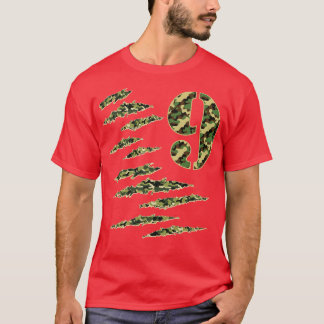 CAMO Militair Nummer 9 Jaar Oud Soldaat Camoue T-shirt