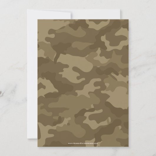 Camo Militair Thema Verjaardagsfeest Kaart (Achterkant)