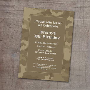 Camo Militair Thema Verjaardagsfeest Kaart