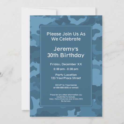 Camo Militair Thema Verjaardagsfeest Kaart (Voorkant)