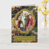 Camo Militaire Kleuren Fotovakantie Kaart (Gele Bloem)