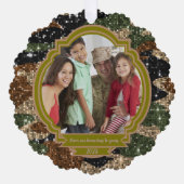 Camo Militaire Kleuren Fotovakantie Ornament Kaart (Voorkant)