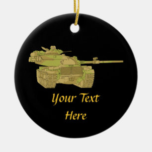 Camo Militaire Tank Ontwerp Keramisch Ornament